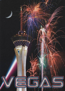 Stratosphere Las Vegas Fireworks Postcard