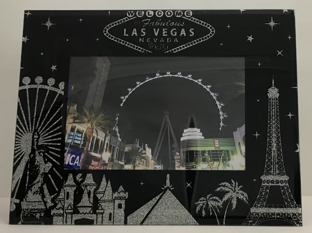 Las Vegas Hotels Black Glitter Picture Frame Direct Order Center