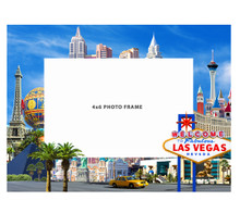 Welcome To Las Vegas Hotels Blue Glass Picture Frame