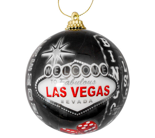 Las Vegas Sign Strip Hotels Casino Christmas Tree Ball Ornament Holiday Pink 