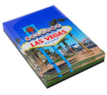 Welcome Fabulous Las Vegas Sign Beveled Glass Magnet