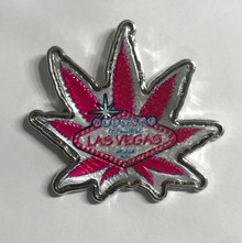 Las Vegas Welcome Sign Pink Marijuana Pot Leaf Pin
