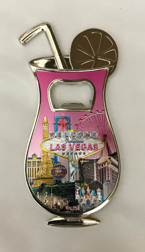 Welcome To Las Vegas Pink Hurricane Drink Bottle Opener