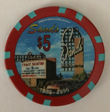 Sands Las Vegas $5 Commemorative Gaming Chip