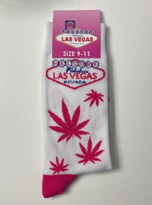 Las Vegas Pink Pot Leaf Women Socks 