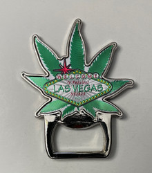 Welcome Las Vegas Sign Casino Magnetic Bottle Opener Leaf Cannabis