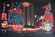 Vintage Downtown Las Vegas Night Scene Poster