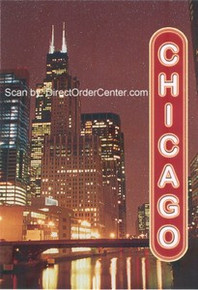 Chicago Night Scene Postcard