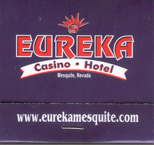 Eureka Casino Hotel Mesquite Nevada Match Book