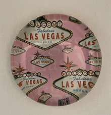 Las Vegas Pink Glass Magnet