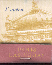 Paris Las Vegas L'opera Match Book