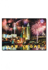 Las Vegas Strip Fireworks Postcard