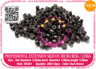 Silicon Micro Ring for 100% Remy Human Hair I tip fusion extensions-5040-Dark Brown