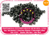 Silicon Micro Ring for 100% Remy Human Hair I tip fusion extensions-4535-Black