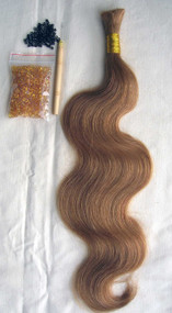 24" 100% Brazilian Remy Human Hair Extensions Euro Wave- 27#