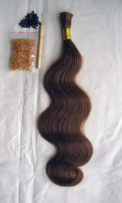 24" 100% Brazilian Remy Human Hair Extensions Euro Wave- 8#