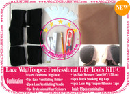 Hair Wigs Lace/Mono+Ventilating Needle 19pc DIY C toolset