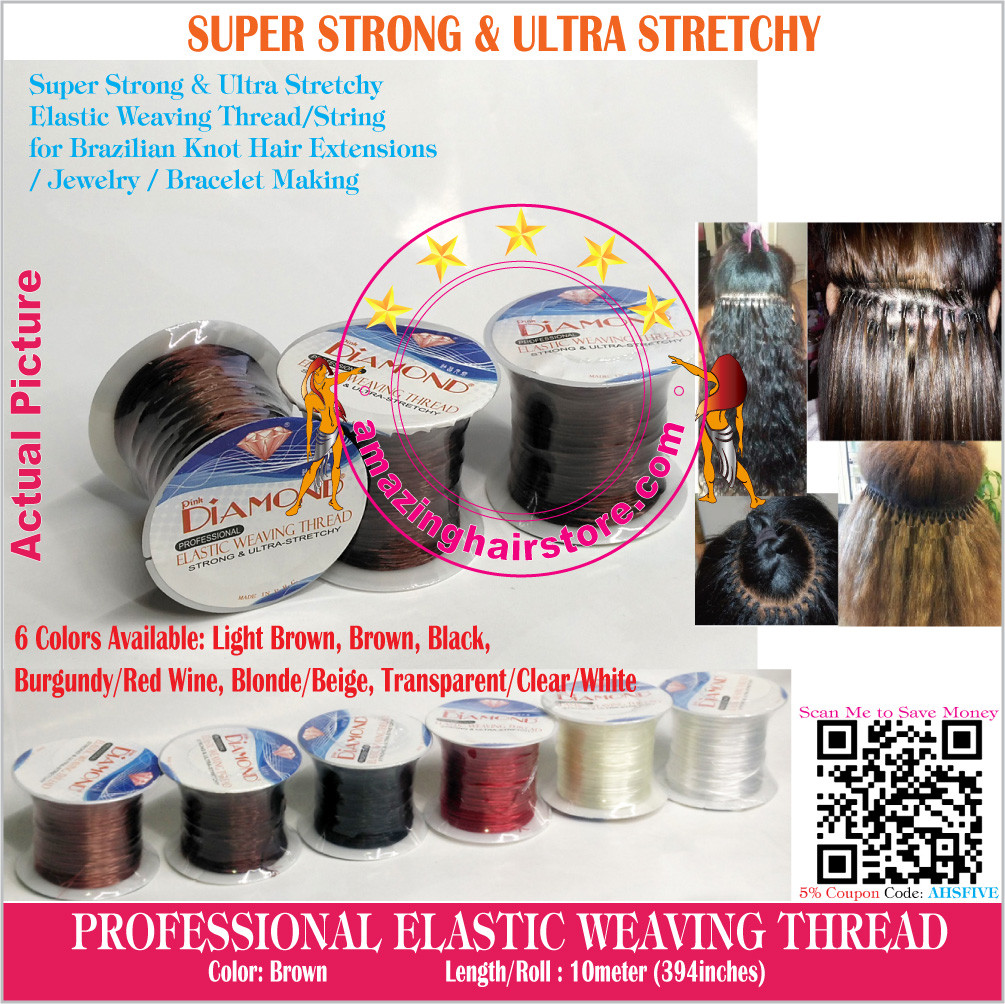3x10m Strong Ultra Stretchy Elastic Weaving Thread For Brazilian