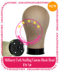 NEW Millinery Cork Canvas Block Head for Lace Wigs Making