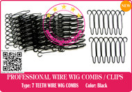 7 Pieces 7 TEETH SMALL SECURITY WIRE WIG COMBS / LACE FRONT HAIR WIG-HAIRPIECE-TOUPEE