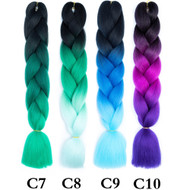 Color C1~C26 of 100 Colors High Quality Braiding Hair 24 inch Jumbo Braids Ombre Synthetic Fiber Hair Extensions-FREE Shipping 