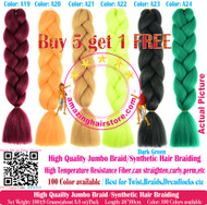 Color No: A1~A40 of 100 Colors High Quality Braiding Hair 24 inch Jumbo Braids Ombre Synthetic Fiber Hair Extensions-FREE Shipping 