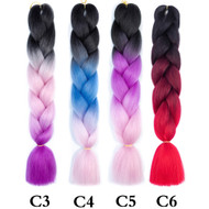 Colors C1~C26 of 100 Colors High Quality Braiding Hair 24 inch Jumbo Braids Ombre Synthetic Fiber Hair Extensions-FREE Shipping 