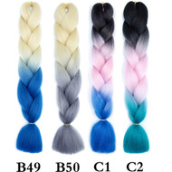 120 Colors  High Quality Braiding Hair B1-B50  of  24 inch Jumbo Braids Ombre Synthetic Fiber Hair Extensions-FREE Shipping 