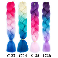 120 Colors C1~C26 of High Quality Braiding Hair 24 inch Jumbo Braids Ombre Synthetic Fiber Hair Extensions-FREE Shipping 