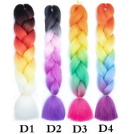 120 Colors D1~D4 of High Quality Braiding Hair 24 inch Jumbo Braids Ombre Synthetic Fiber Hair Extensions-FREE Shipping 
