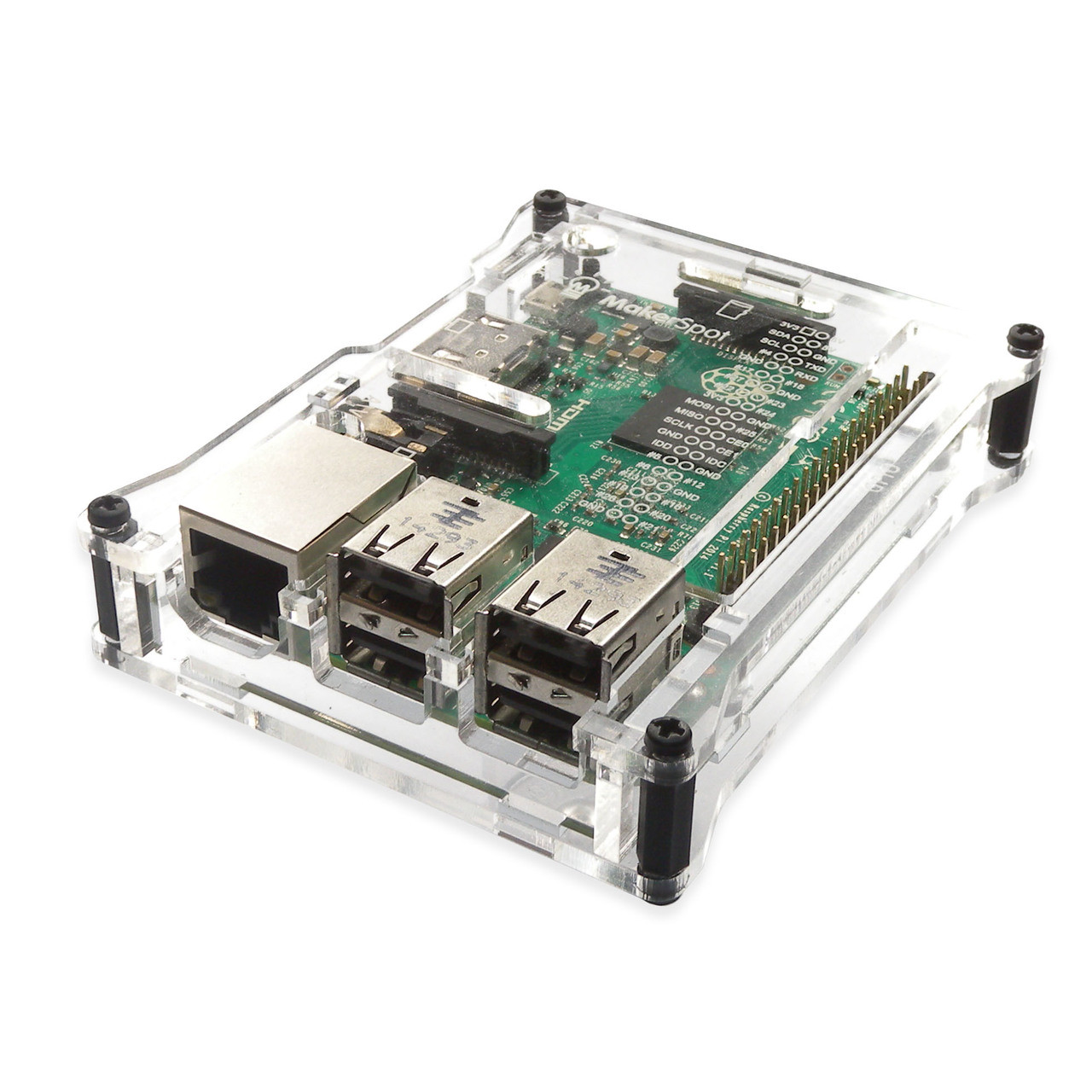 Raspberry Pi 3 protector casing designed by MakerSpot (Transparent)