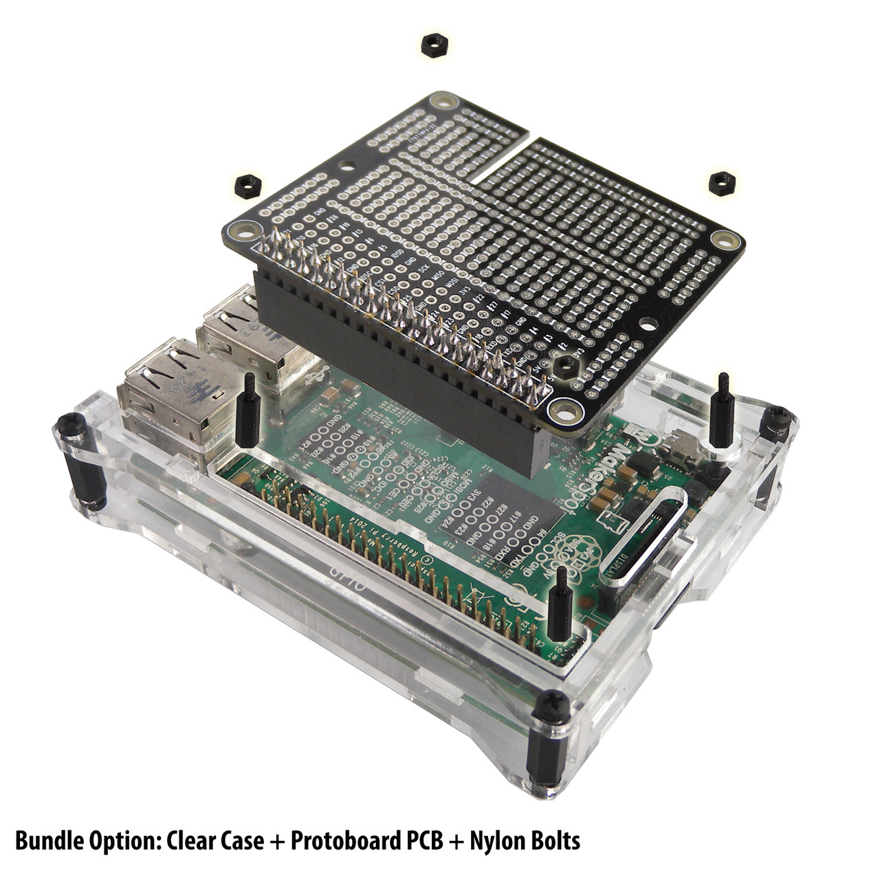 / Set de carcasa transparente Raspberry Pi Case/
