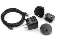 5V 3.1A USB Port Power Supply (Black) w/ 2M MicroUSB Cable – International