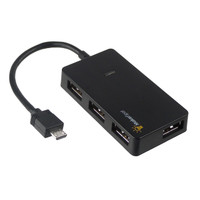 MakerSpot 4-Port Micro USB OTG Hub for Raspberry Pi Zero High Speed Sync and Charging Dongle Extension Cable Adapter also works with Android Tablet Raspbian Jessie Linux
