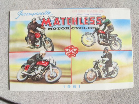 1961 Matchless brochure catalog opens into poster