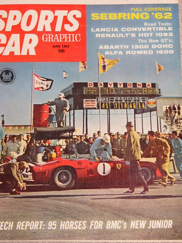 1962 Ferrari issue,Lancia Flaminia,Renault Dauphine,June 1962 Sports Car Graphic.