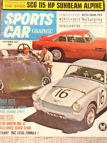 1962 Jaguar E type, Aston Martin DB4, Rolls Royce Silver Cloud, Austin Sprite