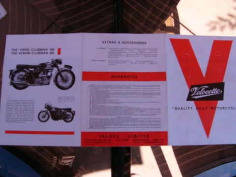 1963 Velocette motorcycle sales brochure catalog pamphlet VENOM MSS VIPER LE
