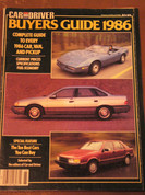 1986  Buyers Guide all cars/trucks, Car and Driver