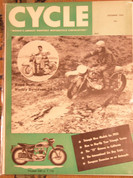 Cycle magazine December 1954 Triumph Harley 74