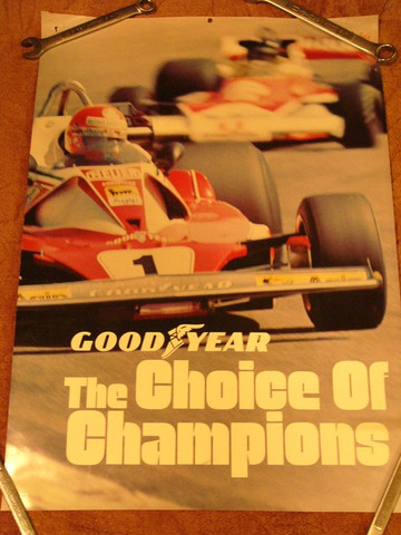 1973 Goodyear tire formula one gran prix Ferrari poster