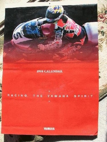 Huge Yamaha motorcycle 1998 poster calendar