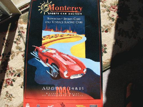 1998 Monterey Historic car race/auction poster  Ferrari 250 Testa Rosa race car driven by Fangio