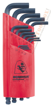 10995 Bondhus Set 15 Balldriver L-wrenches 1.27-10mm