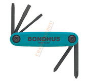 12543 Bondhus Set 5 Utility Fold-up Tools #1 Phillips, #2 Phillips, 3/16 Slotted, #1 Square, #2 Square