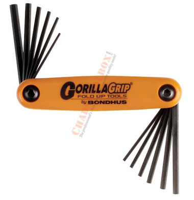 12550 Bondhus Set 12 Hex Fold-up Tools 5/64-5/32 & 1.5-5mm