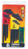 14138 Bondhus Triple Pack - Ball L-wr Sets 1.5-10mm (10999), .050-3/8 (10937), & GorillaGrip Fold-Up Set T9-T40 (12634)
