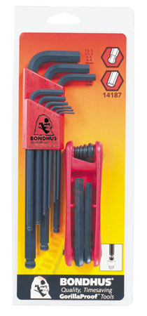 14187 Bondhus Bonus Pack - Balldriver L-wrench Set 1.5-10mm (10999) & GorillaGrip Fold-up Set 2-8mm (12587)