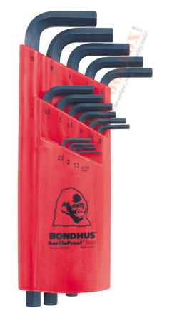 12195 Bondhus Set 15 Hex L-wrenches 1.27-10mm - Long