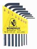 12232 Bondhus Set 8 Hex L-wrenches .050-5/32 - Short
